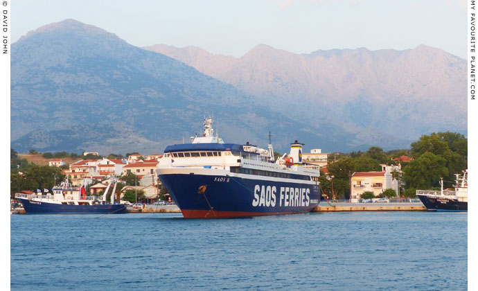 The SAOS II ferry in the harbour of Kamariotissa, Samothraki, Greece at My Favourite Planet The SAOS II ferry in the harbour of Kamariotissa, Samothraki, Greece at My Favourite Planet