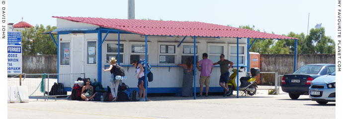 The ticket booth for ferries to Samothraki at Alexandroupoli harbour, Thrace, Greece at My Favourite Planet