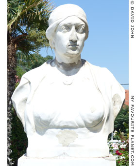 A bust of Domna Vizvizi in Alexandroupoli, Thrace, Greece at My Favourite Planet
