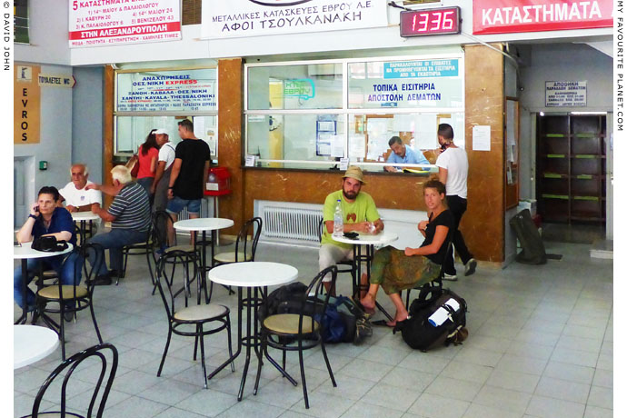 Inside the KTEL Evrou inter-city bus station, Alexandroupoli, Thrace, Greece at My Favourite Planet