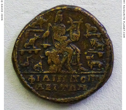 Orpheus on a bronze coin from Philippopolis, Thrace at My Favourite Planet