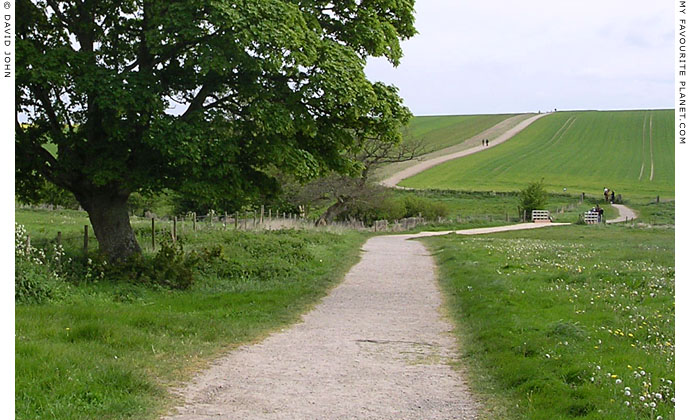 The footpath from the A4 road to West Kennet Long Barrow, Avebury, Wiltshire at My Favourite Planet