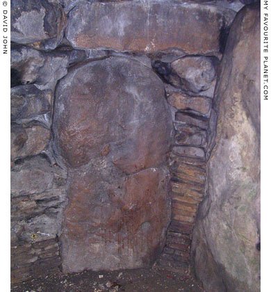 A sarsen stone in the wall of the west chamber of West Kennet Long Barrow, Avebury, Wiltshire at My Favourite Planet