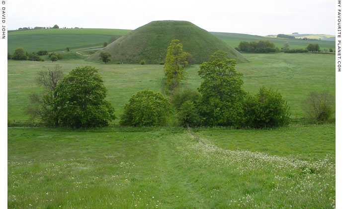 Panoramic view of Silbury Hill, West Kennet, from Waden Hill, Avebury, Wiltshire at My Favourite Planet