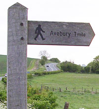 Footpath signpost, Silbury Hill, Wiltshire at My Favourite Planet