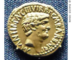 A dinar coin of Marcus Antonius from Ephesus at My Favourite Planet