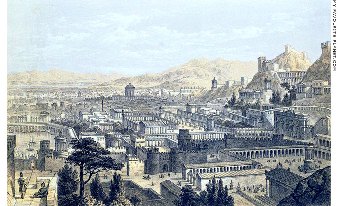 A reconstruction drawing of ancient Ephesus by Edward Falkener at My Favourite Planet