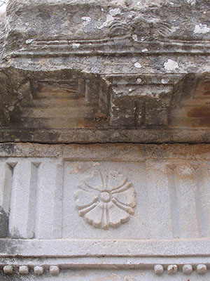 Metope with a floral relief behind the orchestra of the Great Theatre of Ephesus at My Favourite Planet Metope with a floral relief behind behind the orchestra of the Great Theatre of Ephesus at My Favourite Planet