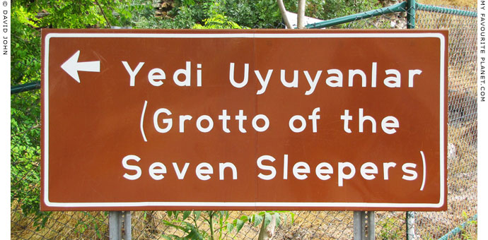 Road sign pointing the way to the Cave of the Seven Sleepers, Ephesus at My Favourite Planet