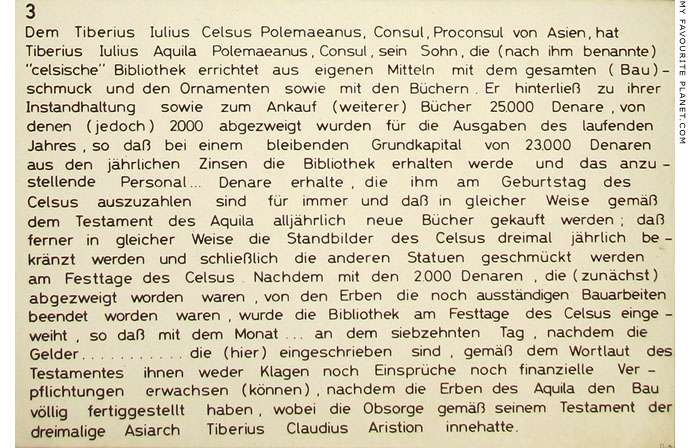 The will of Celsus in German at My Favourite Planet