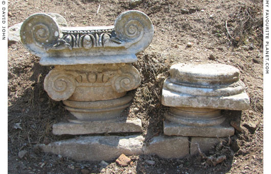 Ionic capitals and column bases on the south side of the Upper Agora, Ephesus at My Favourite Planet Ionic capitals and column bases on the south side of the Upper Agora, Ephesus at My Favourite Planet