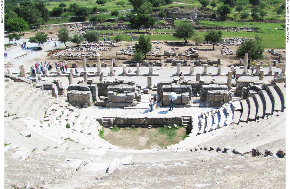 The stage area of the Ephesus Odeion from the top of the seating area at My Favourite Planet