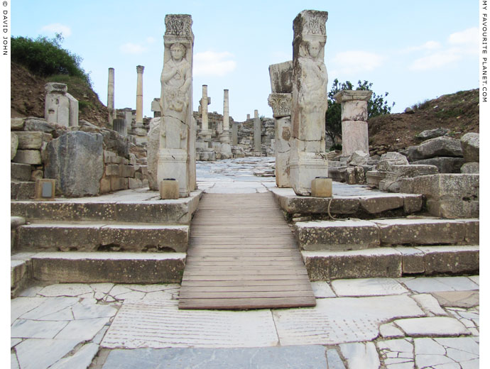 A wooden ramp replaces the three steps leading up through the Herakles Gate, Ephesus at My Favourite Planet A wooden ramp replaces the three steps leading up through the Herakles Gate, Ephesus at My Favourite Planet