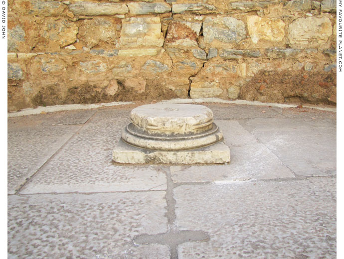 A statue base in the apse of the Celsus Library interior at My Favourite Planet