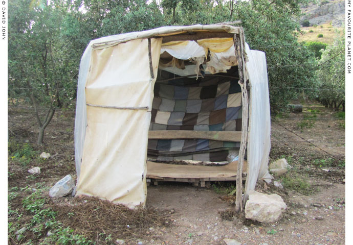 A makeshift shelter in an olive grove, Ephesus at My Favourite Planet A makeshift shelter in an olive grove, Ephesus at My Favourite Planet