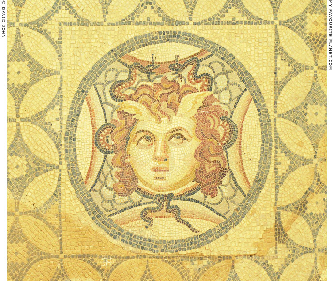 Mosaic head of Medusa in Terrace House 2, Ephesus at My Favourite Planet