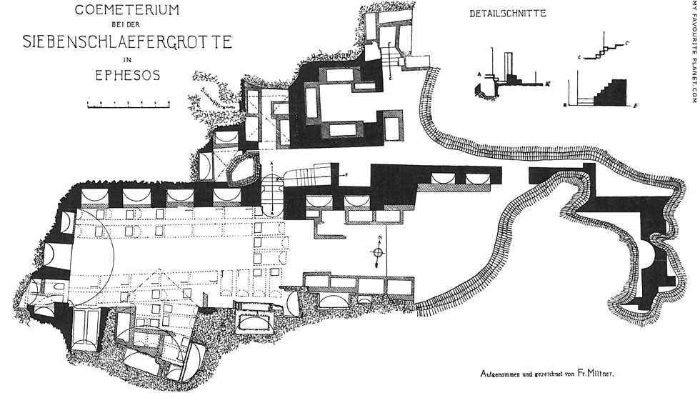 Plan of the Cave of the Seven Sleepers, Ephesus at My Favourite Planet