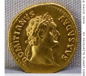 Gold coin of Emperor Domitian at My Favourite Planet
