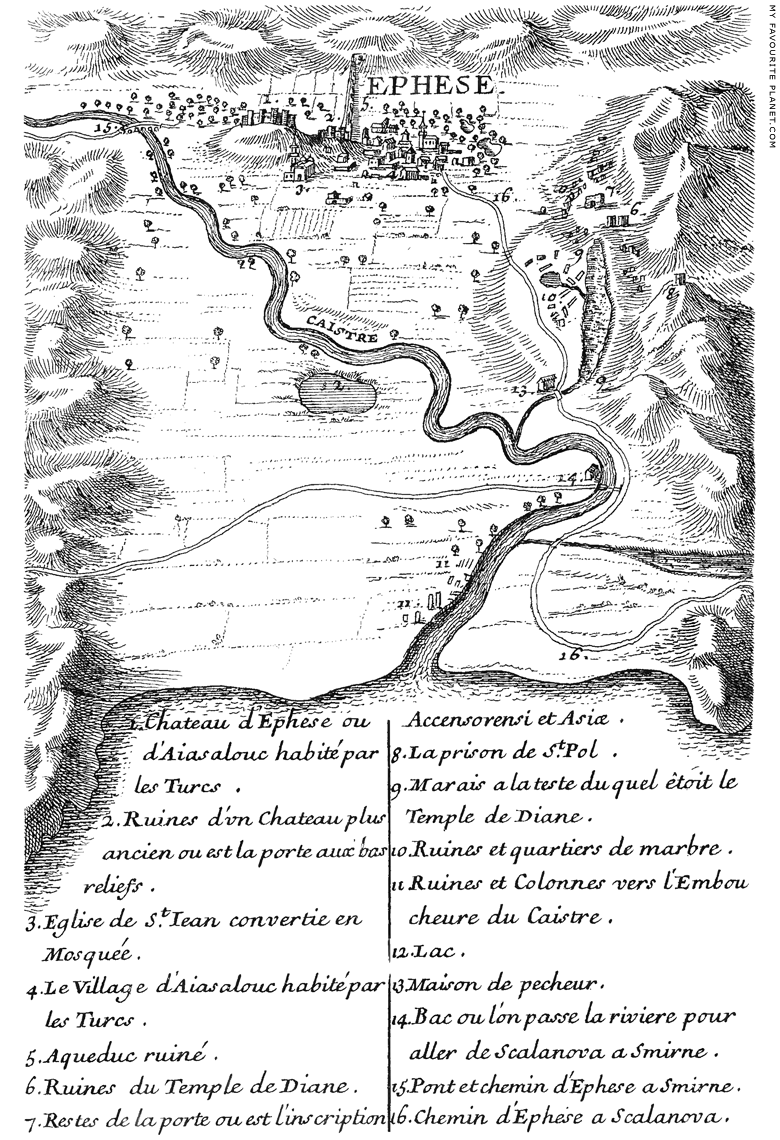 Map of Ephesus and the River Cayster by Joseph Pitton de Tournefort at My Favourite Planet