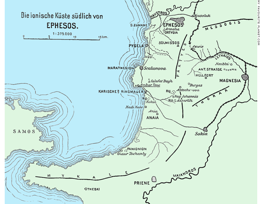 An 18th century map of the Ionian coast around Kuşadası at My Favourite Planet
