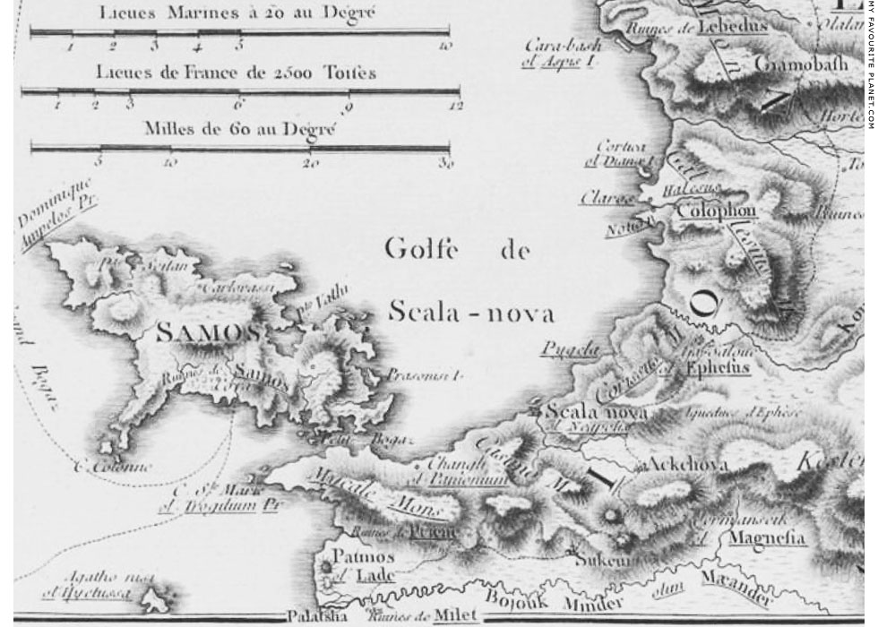 An 18th century map of the Ionian coast around Kuşadası at My Favourite Planet An 18th century map of the Ionian coast around Kuşadası at My Favourite Planet