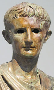 Detail of a statue of Emperor Augustus in the National Archaeological Museum, Athens, Greece Detail of a statue of Emperor Augustus in the National Archaeological Museum, Athens, Greece
