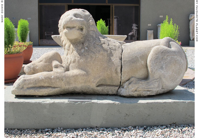 A marble statue of a lion, Bergama Archaeological Museum, at My Favourite Planet