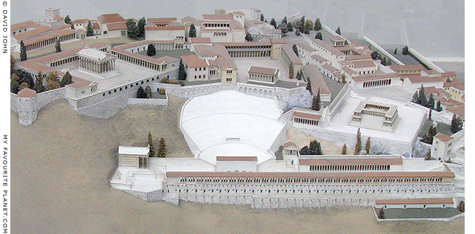 Detail of the model of the Pergamon Acropolis in the Pergamon Museum, Berlin at My Favourite Planet