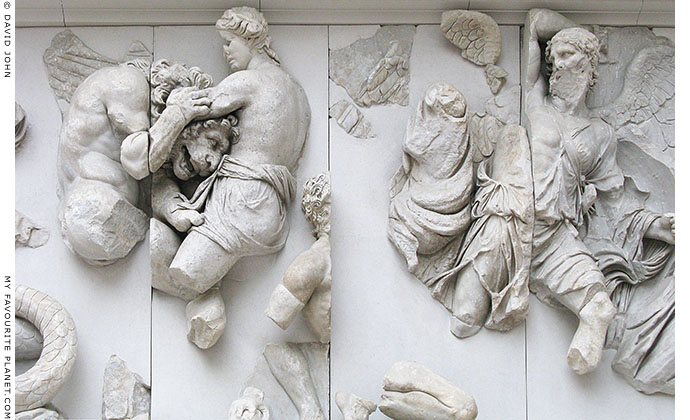 Detail of the frieze on the Great Altar of Zeus in the Pergamon Museum, Berlin at My Favourite Planet