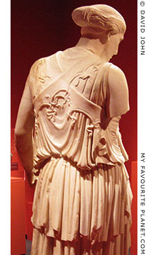 The back of the statue of Athena with the cross-banded aegis