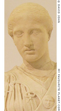 Head of the statue of Athena with the cross-banded aegis Head of the statue of Athena with the cross-banded aegis