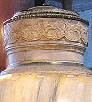 Detail of marble lustration urn from Pergamon, in the Hagia Sofia, Istanbul at My Favourite Planet