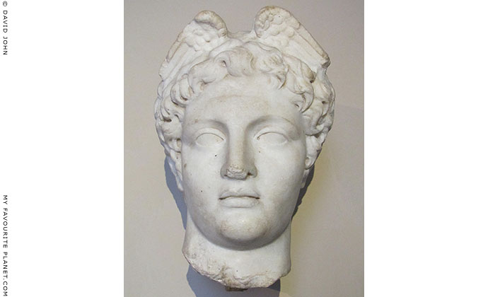 Marble winged head of Hermes after Polykleitos, from Pergamon, Turkey at My Favourite Planet Marble winged head of Hermes after Polykleitos, from Pergamon, Turkey at My Favourite Planet