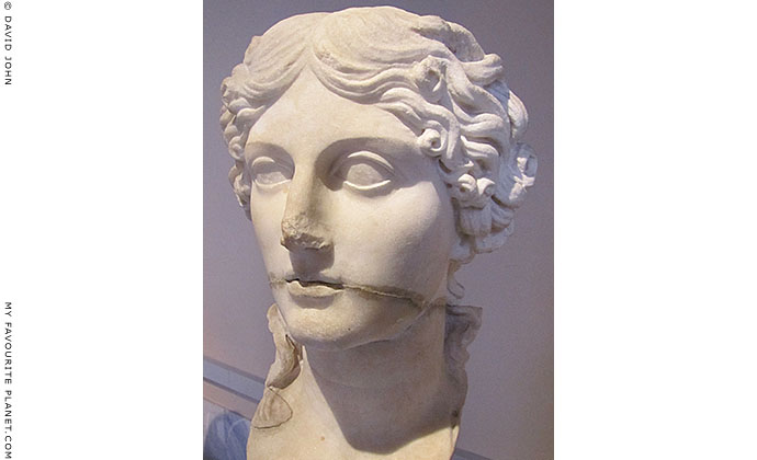 Marble head of Roman matron Agrippina the Elder at My Favourite Planet