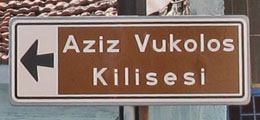 Sign to the Ayavukla Church, Basmane, Izmir at My Favourite Planet