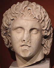 Head of Alexander the Great from Pella, Macedonia, Greece