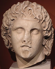 Head of Alexander the Great from Pella, Macedonia, Greece Head of Alexander the Great from Pella, Macedonia, Greece