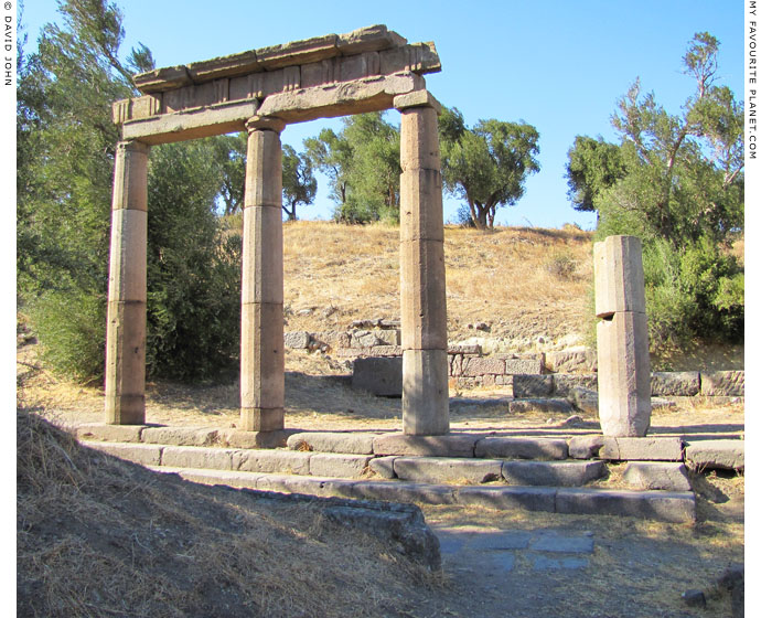 Reconstructed columns of the long Hellenistic hall on the west side of the Pergamon Asklepieion at My Favourite Planet