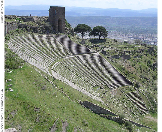 Close-up of the theatre and a Byzantine tower on the Pergamon Acropolis, Turkey at My Favourite Planet Close-up of the theatre and a Byzantine tower on the Pergamon Acropolis, Turkey at My Favourite Planet