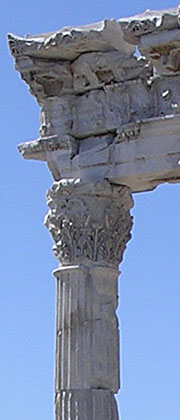 A Corinthian column of the Trajan Temple, Pergamon Acropolis, Turkey at My Favourite Planet A Corinthian column of the Trajan Temple, Pergamon Acropolis, Turkey at My Favourite Planet