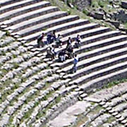 Tour group in the theatre of the Pergamon Acropolis, Turkey at My Favourite Planet