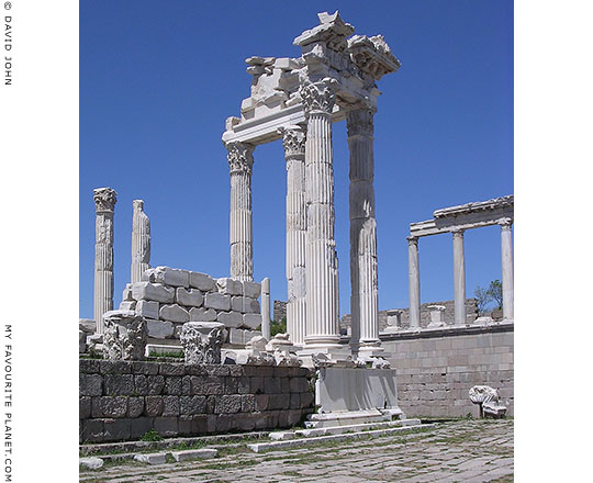 Remains of the east portico of the Trajan Temple, the Pergamon Acropolis, Turkey at My Favourite Planet