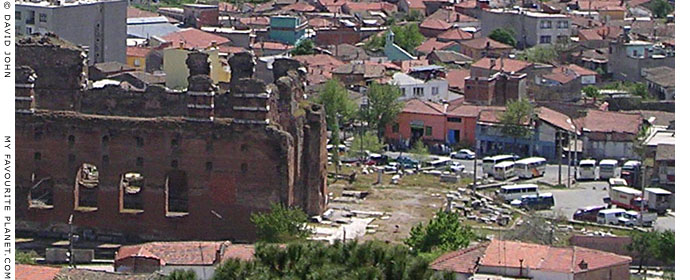 The local dolmus bus station next to the Red Basilica, Bergama, Turkey at My Favourite Planet