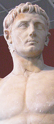 Detail of a statue of Emperor Augustus in Thessaloniki Archaeological Museum Detail of a statue of Emperor Augustus in Thessaloniki Archaeological Museum