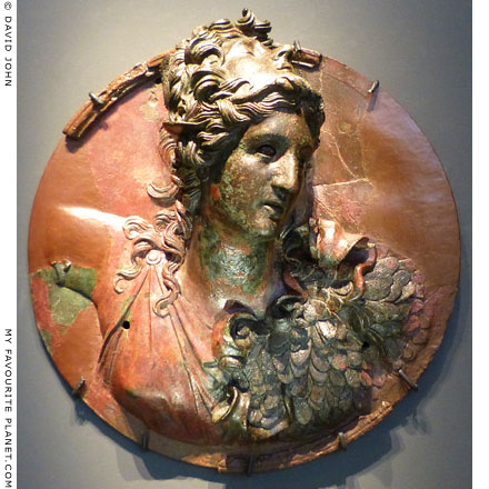 Bronze medallion of Athena Promachos wearing a Gorgoneion and Aegis at My Favourite Planet