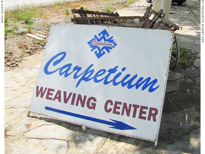 A roadside sign advertising a carpet-weaving centre, Selcuk, Turkey at My Favourite Planet A roadside sign advertising a carpet-weaving centre, Selcuk, Turkey at My Favourite Planet