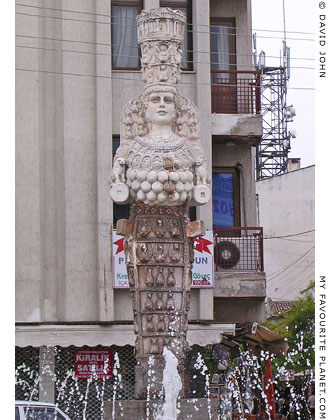 A copy of the Great Artemis statue in a fountain in the centre of Selcuk, Turkey at My Favourite Planet