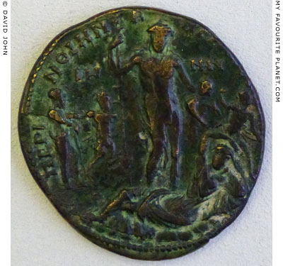 Coin showing Dionysus discovering Ariadne on Naxos at My Favourite Planet