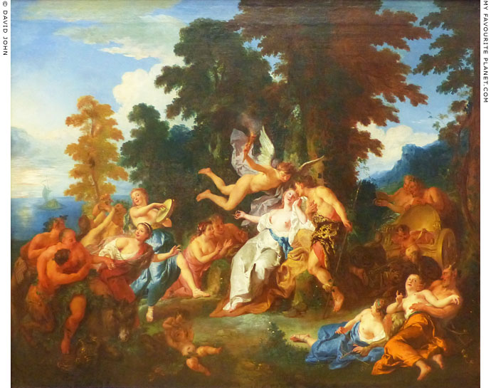 Painting of Dionysus and Ariadne by Jean Francois de Troy at My Favourite Planet