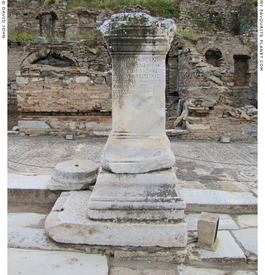 The base of the statue of Proconsul Stephanos, Curetes Street, Ephesus, Turkey at My Favourite Planet
